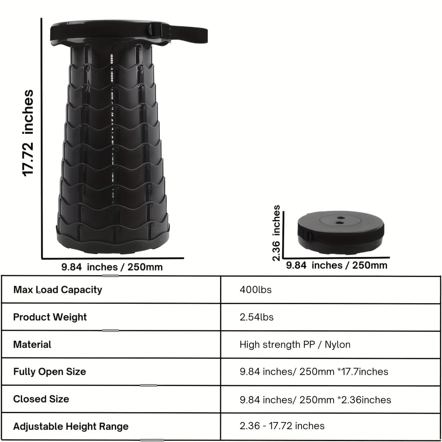 Фото 1pc Ultra-Portable Folding Camping Stool - Durable & Quick-Setup Seat - Perfect for Fishing, Outdoor & Indoor Adventures - Compa №3