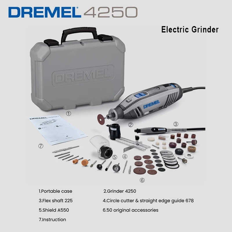 Электрическая шлифовальная машина Dremel 4250 3/50, вращающийся инструмент 3000 2/30, многофункциональный инструмент с профессиональными аксессуарами для шлифовки и резки