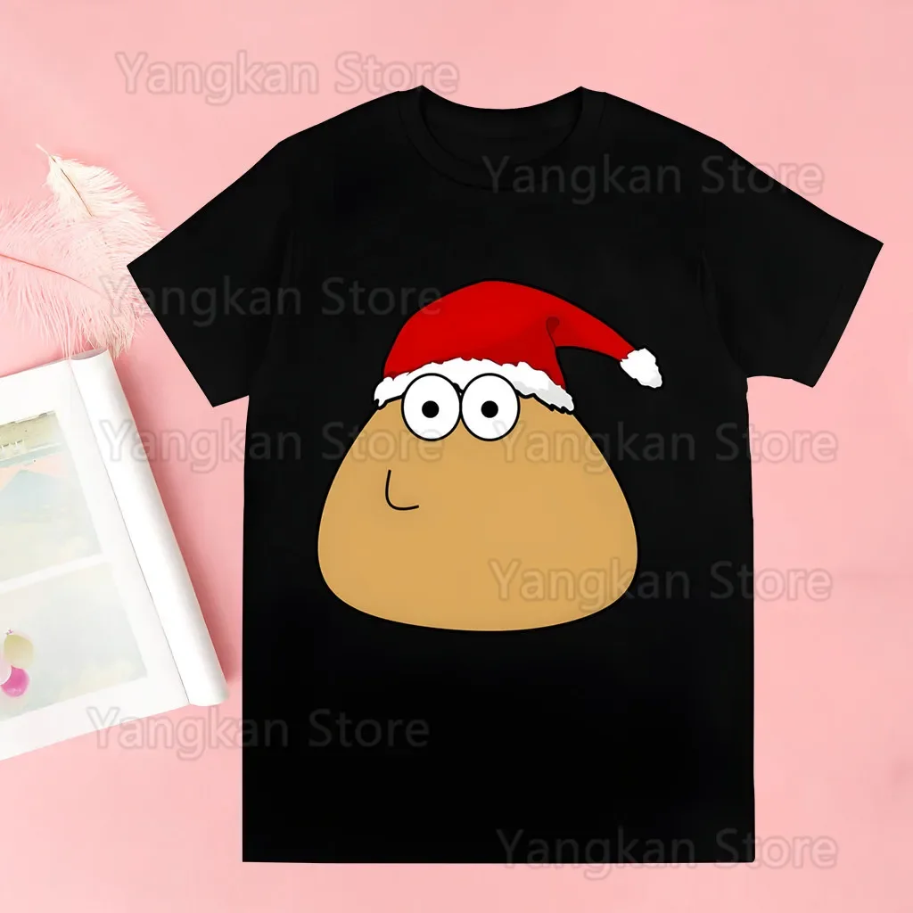 Фото Женская футболка Pou Harajuku, женская футболка с буквенным принтом, забавная женская футболка, повседневная модная эстетичная футболка для отдыха №5