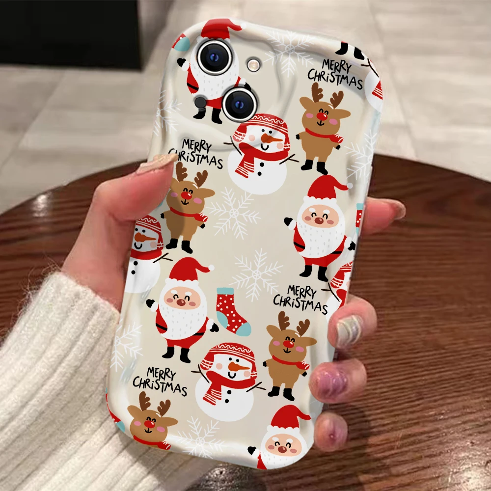 Фото Роскошный чехол для телефона с узором рождественской елки для Motorola Moto E14 G24 G75 G35 R13 G54 G34 G84 G53 G52 E22 Edge 50 Pro Ultra 4G 5G №5