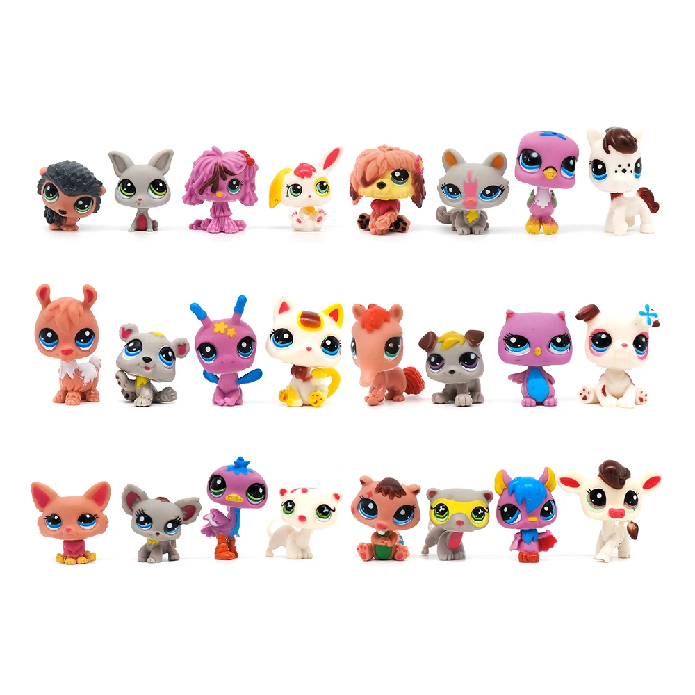24 шт./компл., мини-ап-магазин Littlest, игрушки, милые подставки, кошка, собака, редкая фигурка, игрушка с качающейся головой, котенок, колли-спаниель