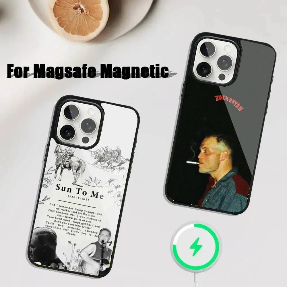 Чехол для телефона Singer Z-Zach Bryan для iPhone 17,16,15,14,13,12,11,Pro,Max,Plus,Mini,SE4,E с магнитной беспроводной зарядкой Magsafe