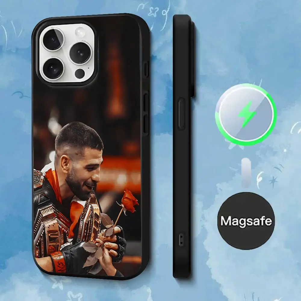 Фото Чехол для телефона Ilia Fighting T-Topuria для iPhone 17,16,15,14,13,12,11,Pro,Max,Plus,Mini,SE4,E с магнитной беспроводной зарядкой Magsafe №2