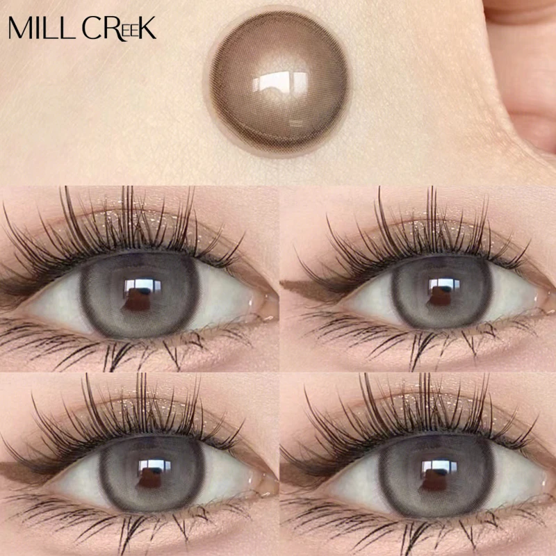 Контактные линзы MILL CREEK, линзы по рецепту при близорукости с диоптриями, цветные контакты для глаз, косметика для красоты, натуральная бабоч...