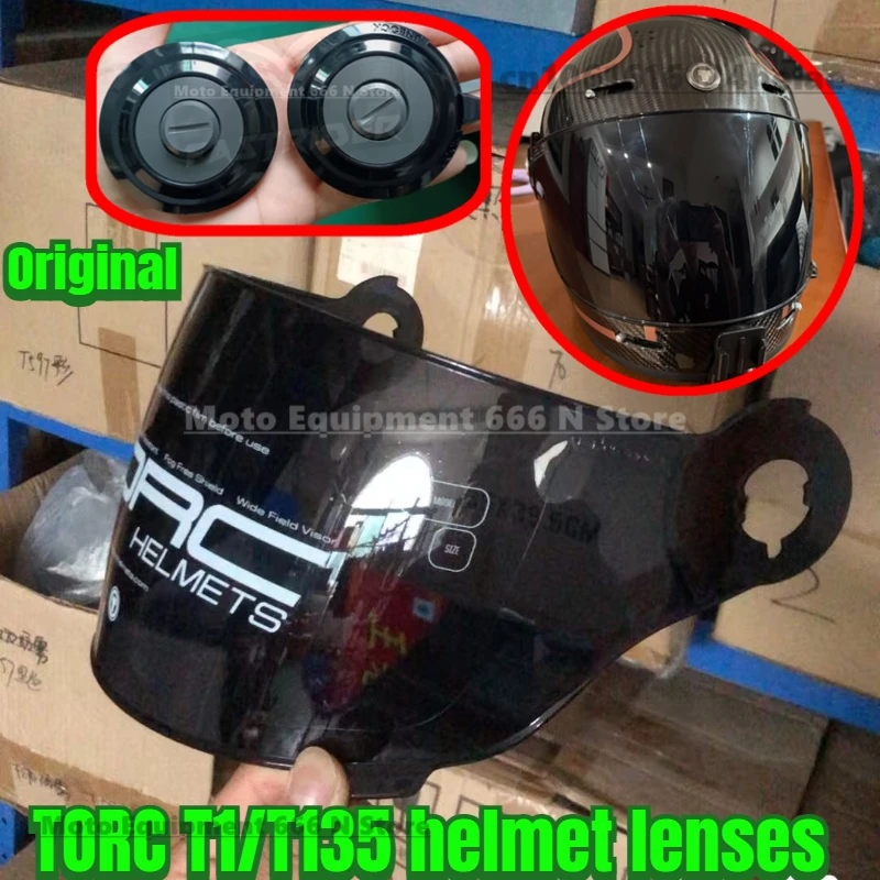 Шлем TORC T1 T135, черный козырек, полная линза из углеродного волокна, оснащенная противотуманной наклейкой, козырьками для шлемов