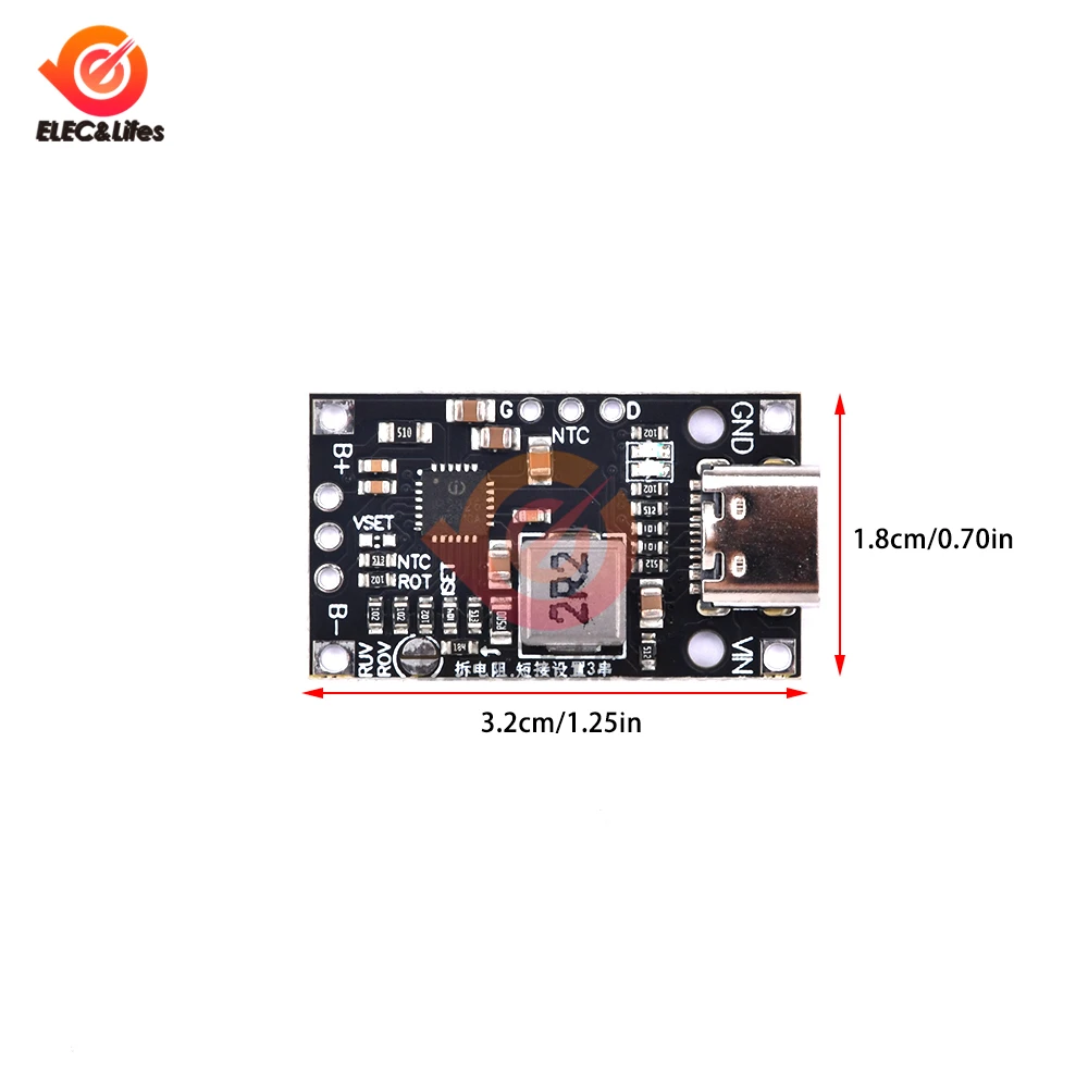 USB-вход Type-C, высокий ток, 15 Вт, полимерная тройная литиевая батарея, плата быстрой быстрой зарядки, поддержка быстрой зарядки QC