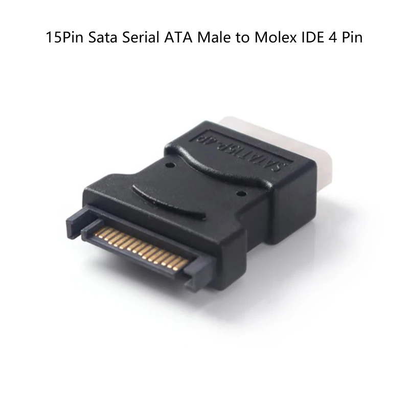 Адаптер для жестких дисков, переходник с SATA папа на molex мама, 15Pin SATA папа на 4 Pin IDE папа, 1 шт.