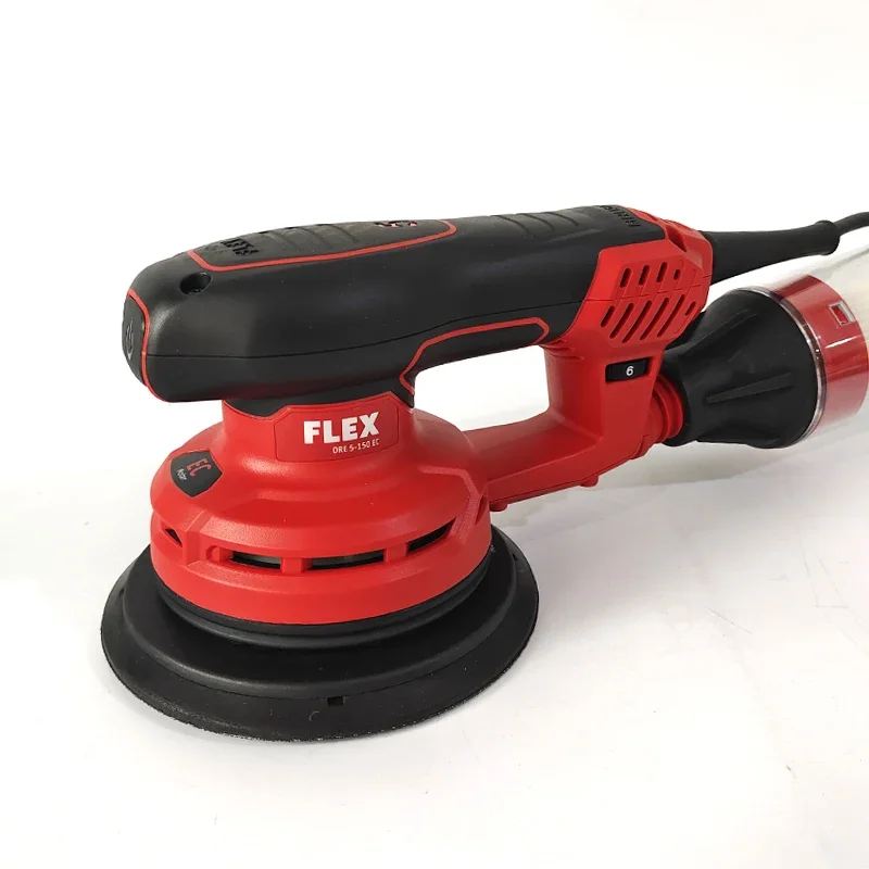 FLEX 6-дюймовая электрическая машина для наждачной бумаги, автомобильная шлифовальная машина для листового металла, круглая сухая шлифовальная машина 150 мм, без угольной щетки, эксцентрик 5 мм Абразивы
