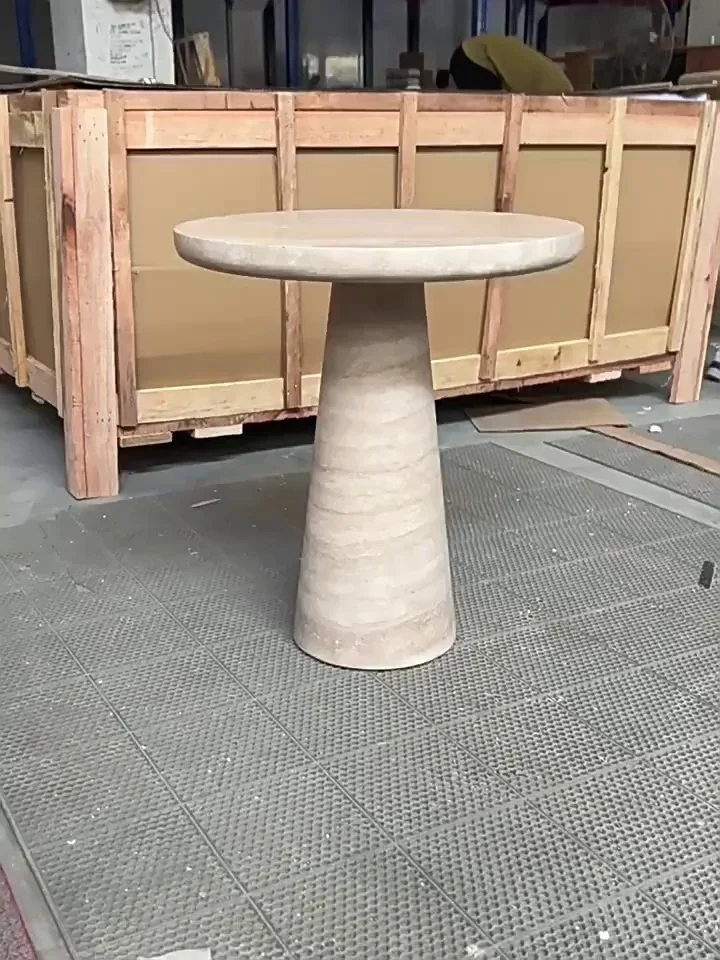 Итальянский светлый роскошный приставной столик из натурального мрамора, креативный домашний декор, простой кофейный чай для гостиной, маленький круглый Украшения для дома