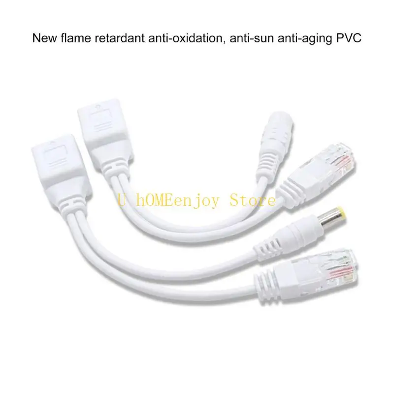Фото B0KF Ethernet Passive POE Инжектор и сплиттер с RJ45 DC5.5x2,1 мм разъемы для сетевого расширения мощности Ethernet №3