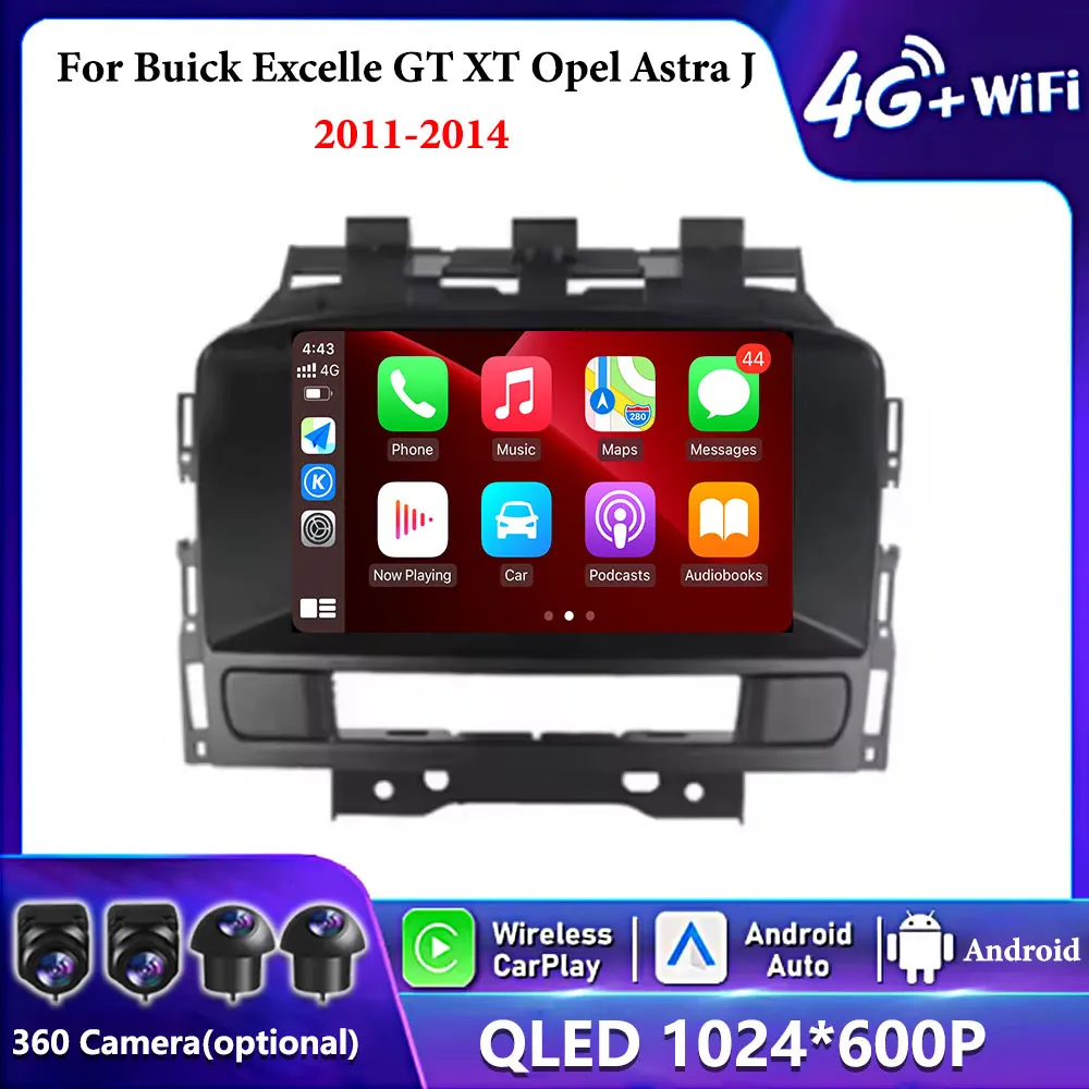 Автомобильное радио Android 14, мультимедиа для Buick Excelle GT XT Opel Astra J 2011-2014 CD300 CD400 Carplay, авторадио GPS