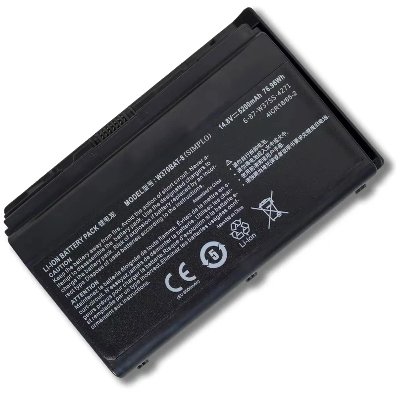 W370BAT-8 Аккумулятор для ноутбука Clevo W350ET W350ETQ W350ST W355SS W370ET Sager NP6350 NP6370 Schenker XMG A522 A722 14,8 В 76,96 Втч