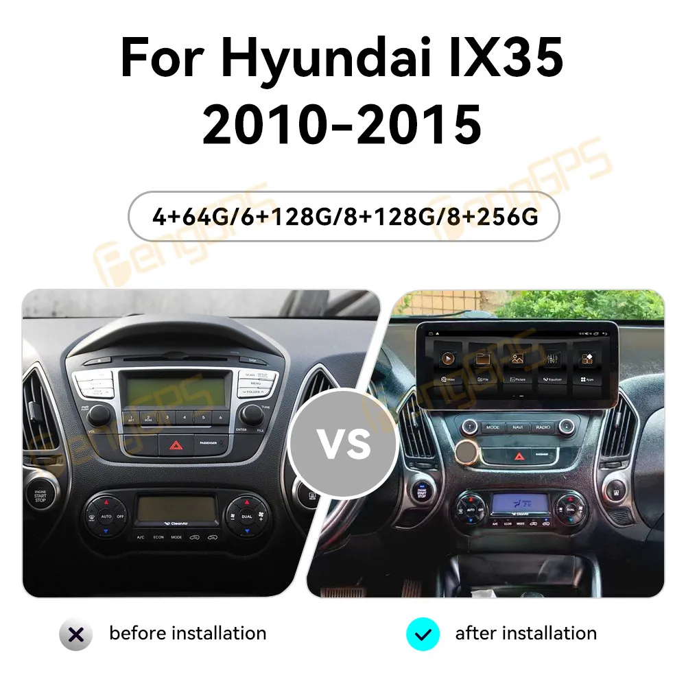 12,3-дюймовый автомобильный радиоприемник для Hyundai Tucson IX35 2010-2015, GPS-навигация, мультимедийный плеер, Android 13 AI, WIFI, экран Carplay Unit DSP BT