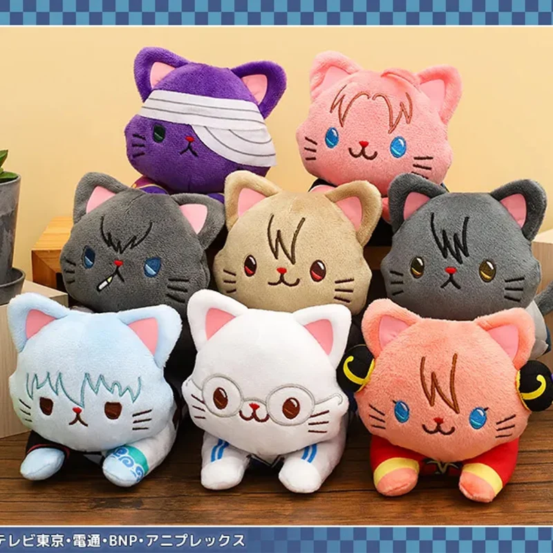 15 см новая движущаяся маска «Кошачий глаз» Cat Lie-Prone кукла кулон аниме Gintama Gintoki Shinpachi Kagura мультяшная мягкая плюшевая подарочная игрушка