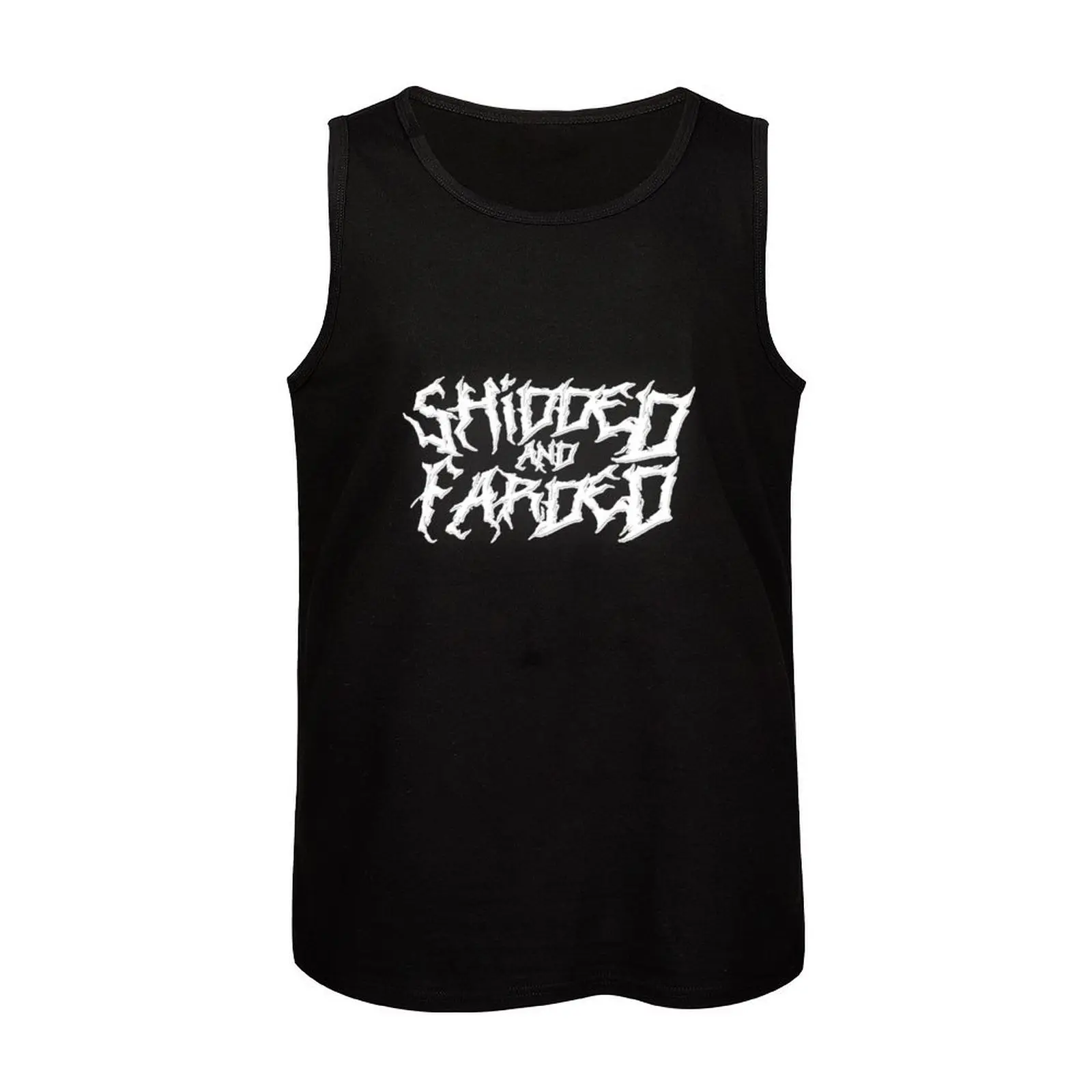 Фото Майка Shidded and Farded Metal Band (белая) на бретелях, лето 2025 г., мужская одежда для фитнеса №4
