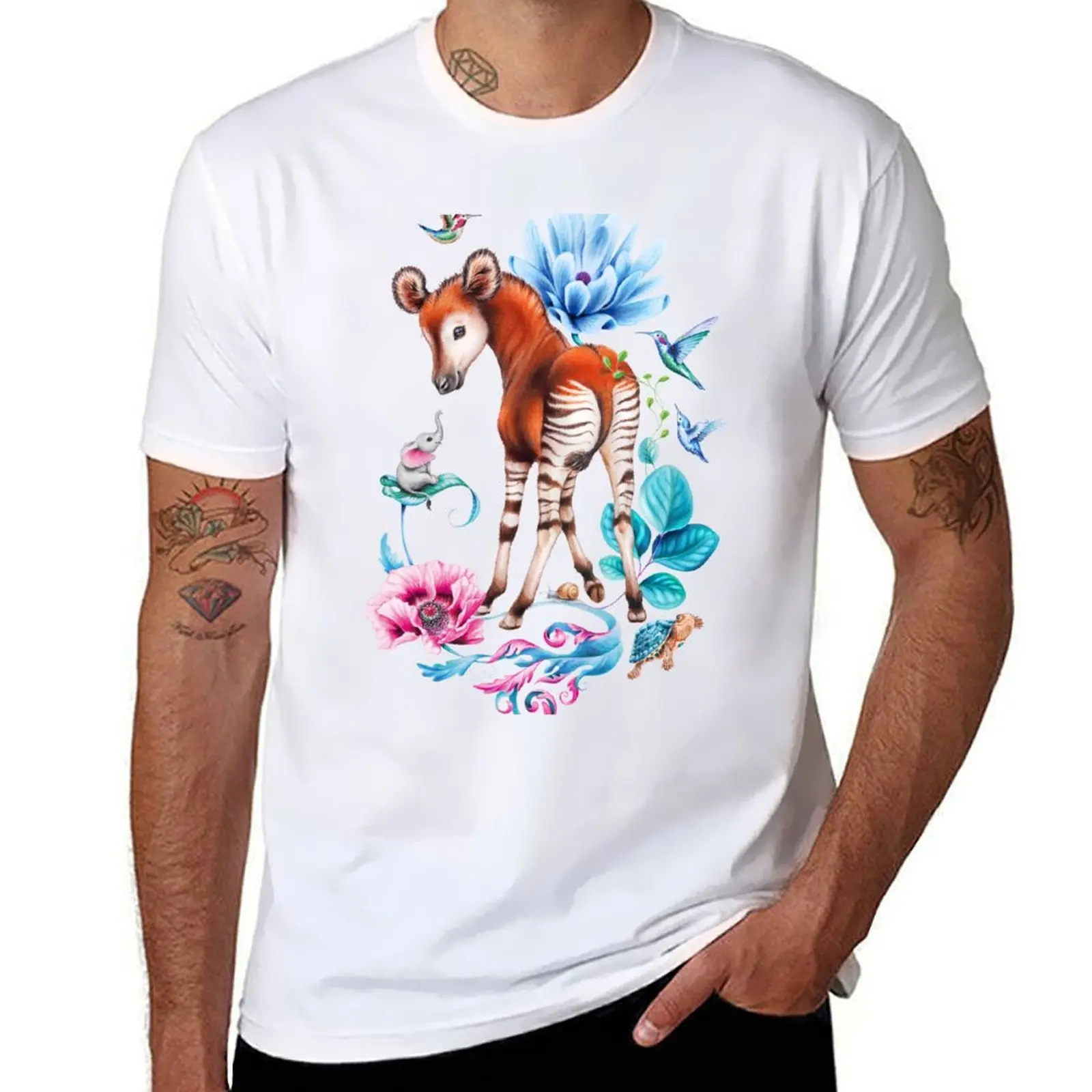 Футболка Young okapi by Maria Tiqwah, мужская футболка, персонализированная футболка