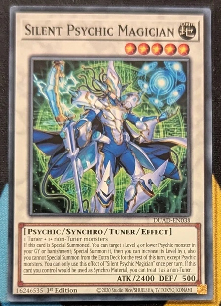 Yugioh KONAMI Duel Monsters DUAD-EN038 Silent Psychic Magician Супер редкая азиатская английская коллекция мятная карта