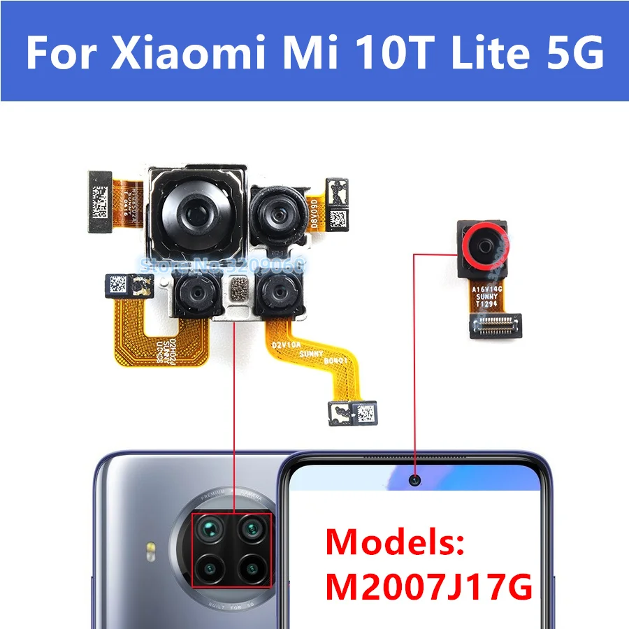 Передняя задняя камера для Xiaomi Mi 10T Lite Mi10T 5G, модуль основной задней камеры, запасные части для ремонта