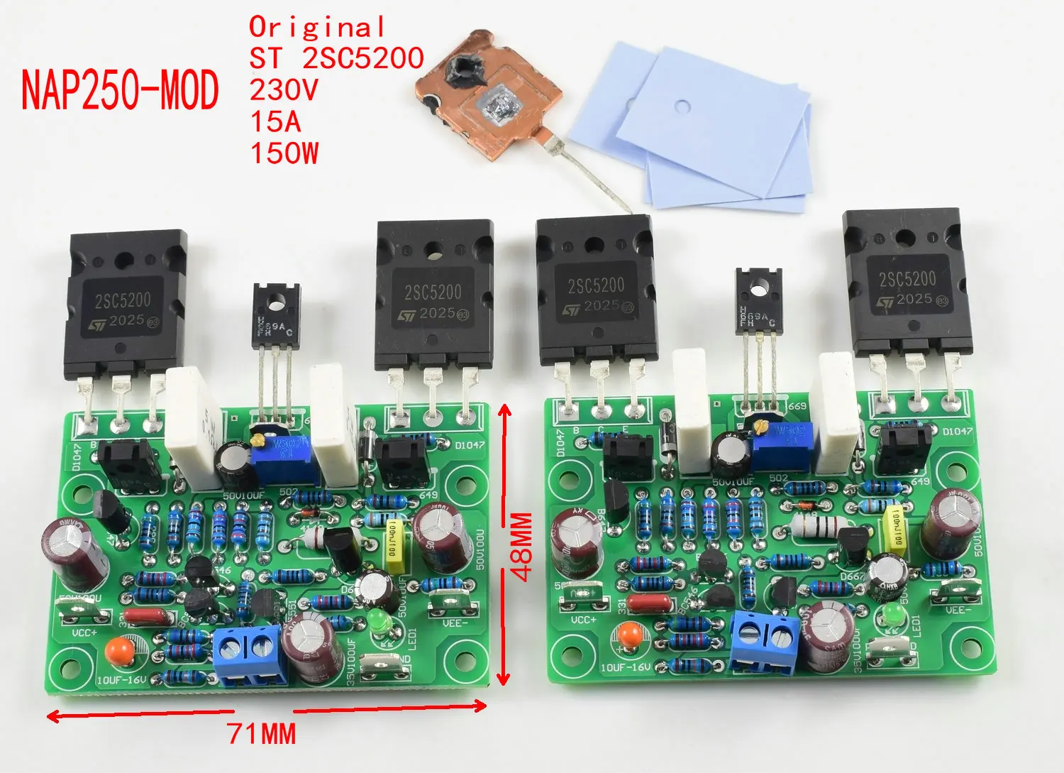 2 шт. NAIM NAP250 15 В-40 В MOD стерео мощность аудио HIFI усилитель Amplificador 80 Вт DIY наборы и готовая пластина