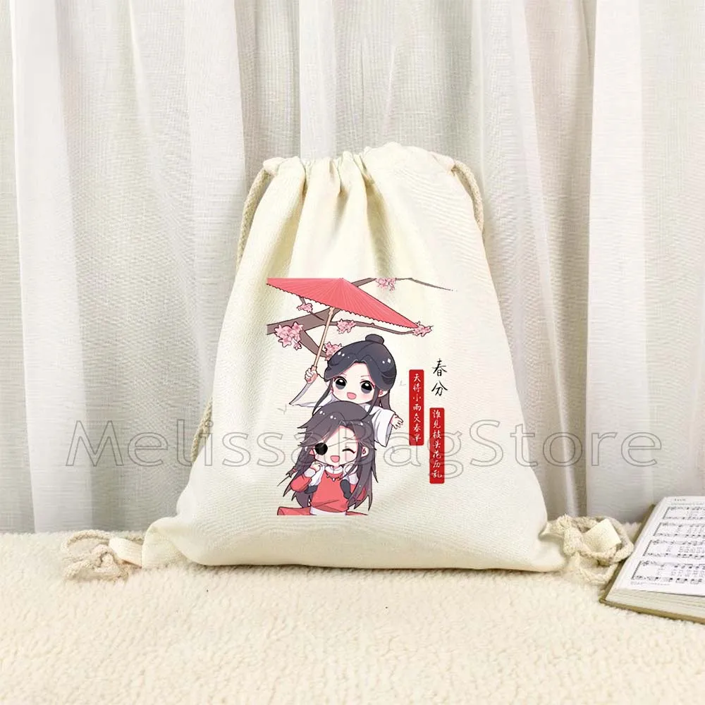 Chibi HuaLian TGCF Tian Guan Ci Fu Heavenly Blessing Xie Lian Цитаты Hua Cheng San Lang Рюкзак на шнурке Спортивный рюкзак на шнурке