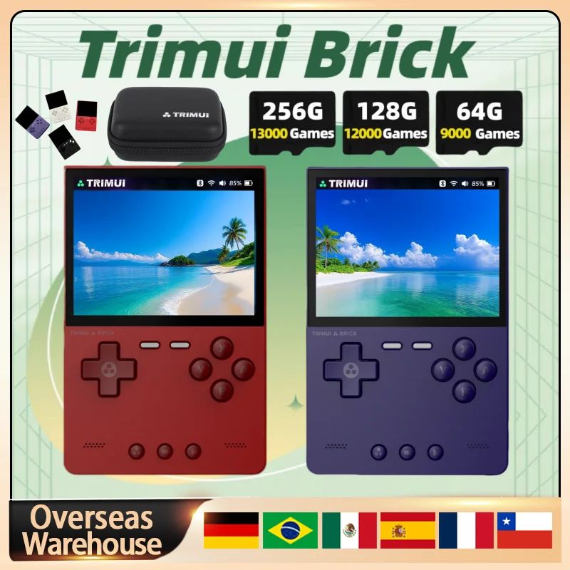 TRIMUI BRICK портативная игровая консоль портативный ретро видеоплеер игровая консоль система Linux светодиодный 3000 мАч долговечный аккумулятор подарок для мальчика