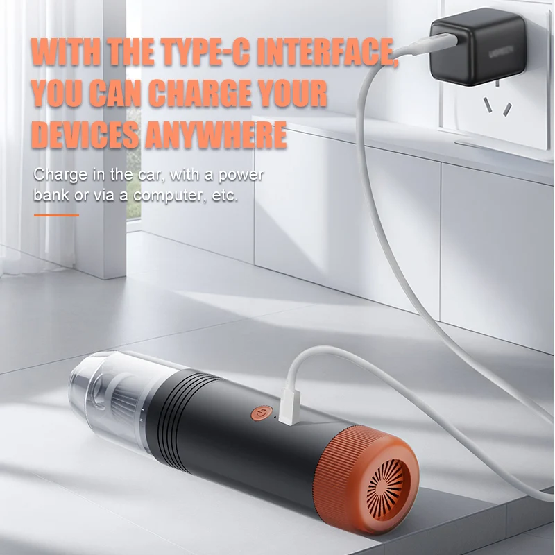 Фото Многофункциональный ручной беспроводной пылесос Xiaomi с зарядкой через USB, портативный мини-пылесос для дома, автомобиля и домашних животных №4