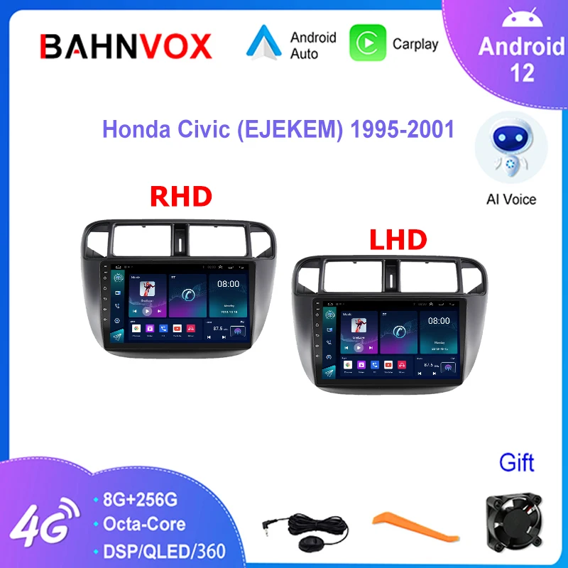 Автомагнитола 9 дюймов, Android 12,0, для Honda Civic 1995, мультимедийный плеер 2001, GPS-навигация, Carplay, стерео экран, головное устройство