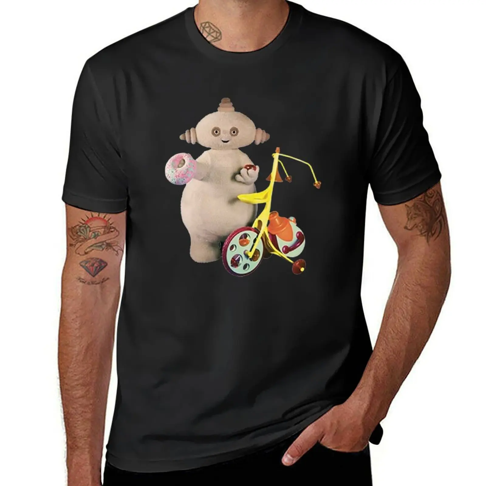 Мужская Винтажная Футболка Makka Pakka в темноте, цвет черный