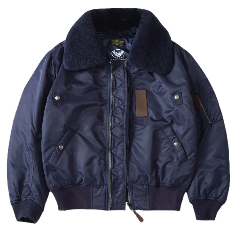 Летная куртка Amekaji American Vintage B-15, винтажная хлопковая парка для спецодежды с утолщенной подкладкой, мужской зимний бомбер Парки
