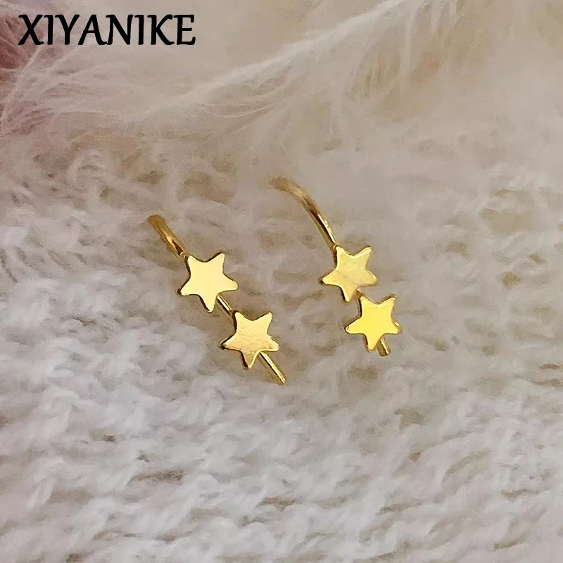 XIYANIKE милые серьги-гвоздики со звездами для пирсинга ушей для женщин и девочек, элегантные модные новые ювелирные изделия, подарок для вечеринки, повседневного пляжа, отдыха