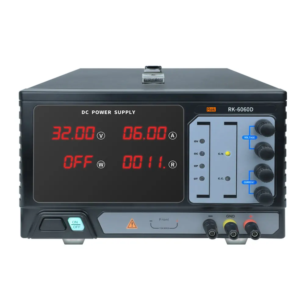 Rek RK-6060D Стабилизированный источник питания постоянного тока 60 В 60 А Мощность 3600 Вт Настольный источник питания со светодиодным цифровым дисплеем, выходной выключателем
