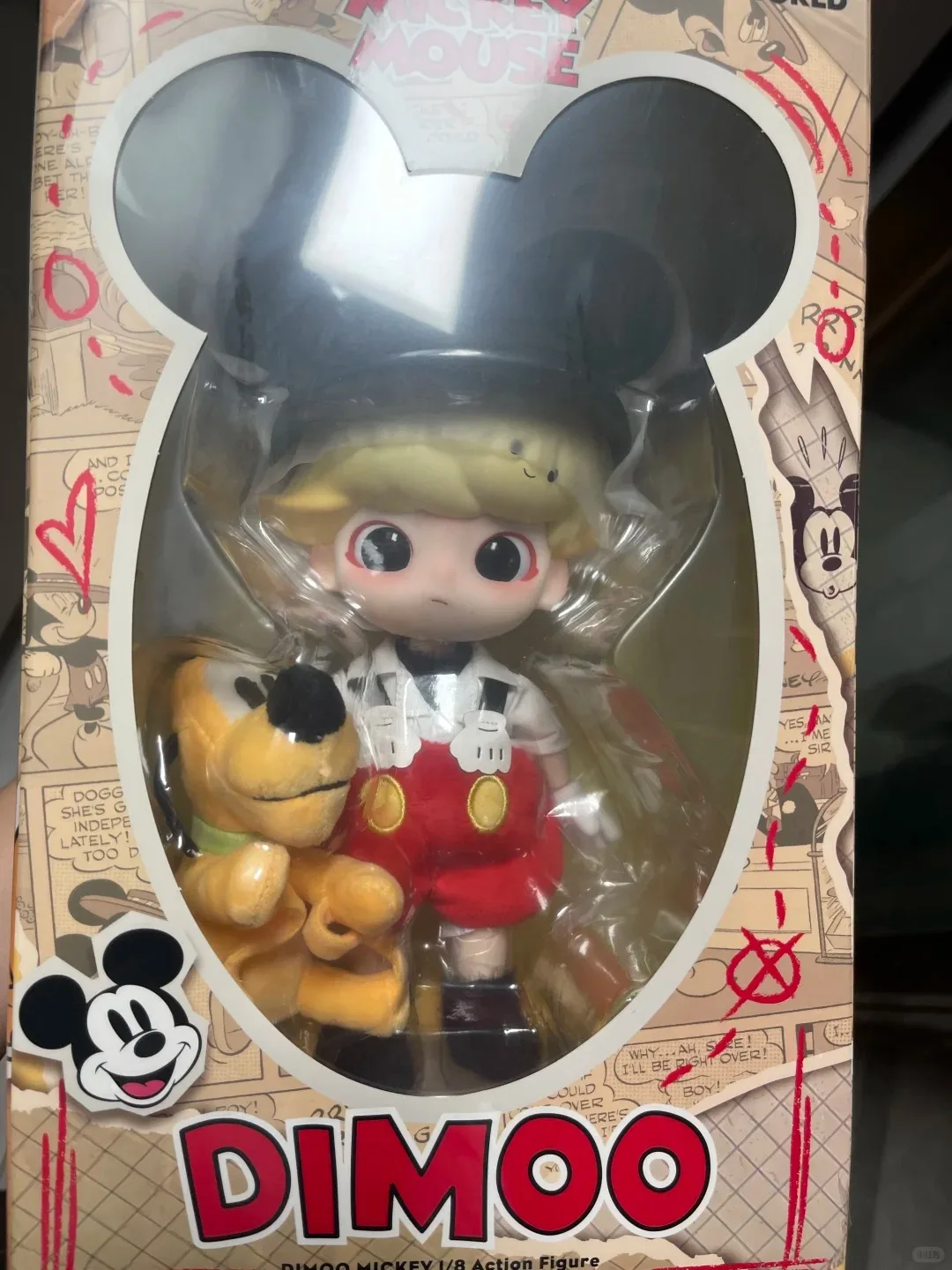 Фото Popmart DIMOO Дональд Дак и Микки 1/8 фигурки модная слепая коробка игрушки фигурки экшн-фигурка коллекция Heartbeat №4