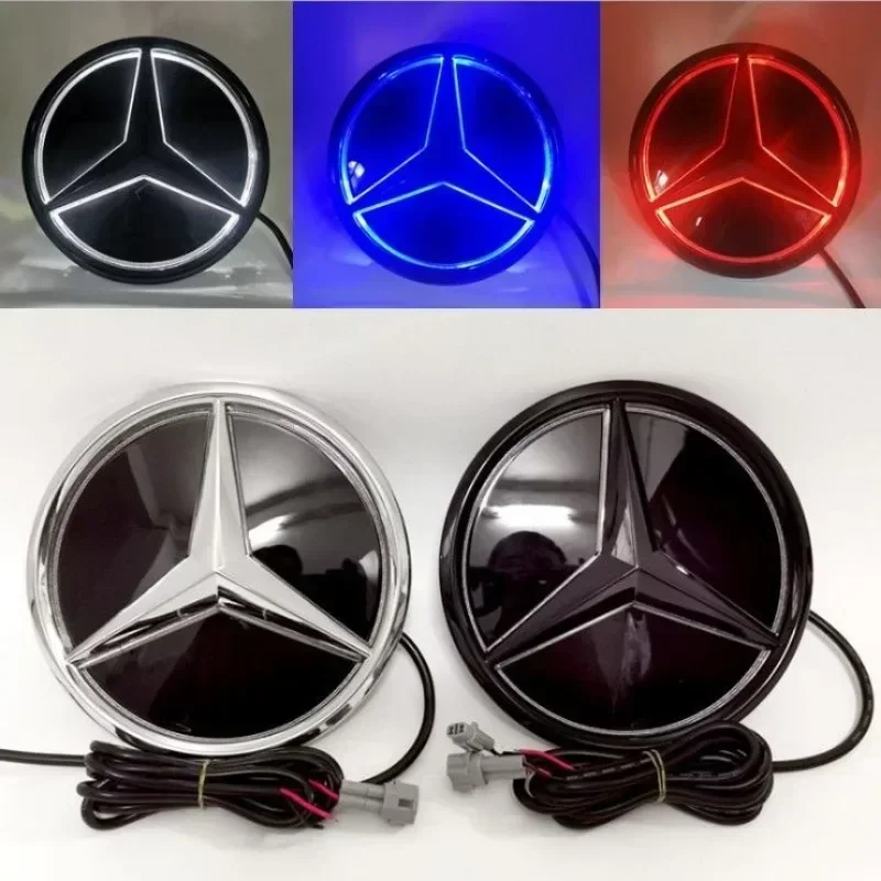 Фото Для Mercedes Benz автомобиля передняя решетка логотип свет зеркало лицо светодиодный значок для Mercedes Benz W245 GLK B/V class 2005-2010 эмблема Luminou №3