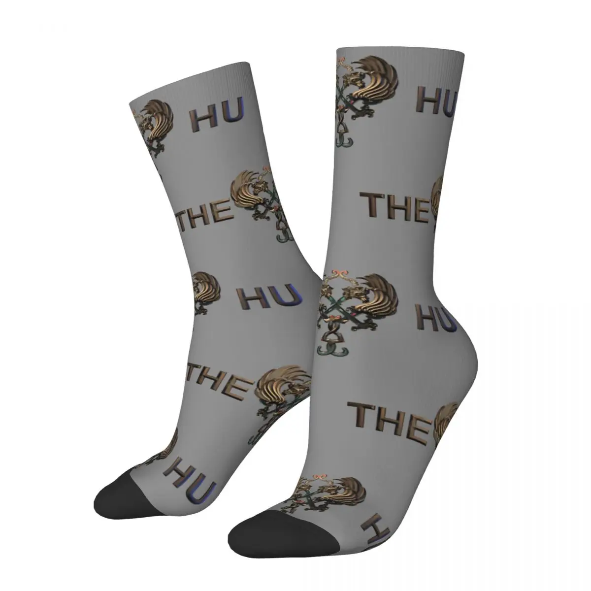Носки мужские с забавным логотипом, винтажные, в стиле Харадзюку, T-The Hu, хип-хоп, бесшовные, сумасшедшие, с принтом в подарок