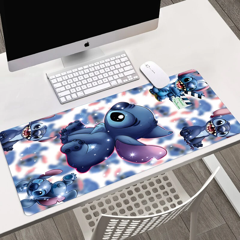 Игровой коврик для мыши Disney Lilo & Stitch с индивидуальным HD-рисунком, компьютерный Настольный коврик из натурального каучука с застежкой по краю...