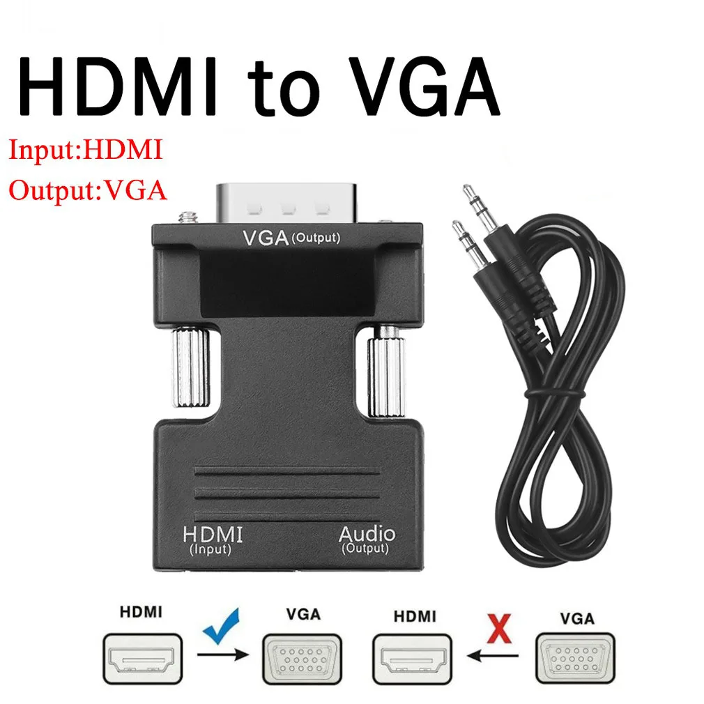 Переходник с HDMI на VGA (HDMI) «мама» «папа» с аудиоадаптером, кабель с поддержкой выхода сигнала 1080P