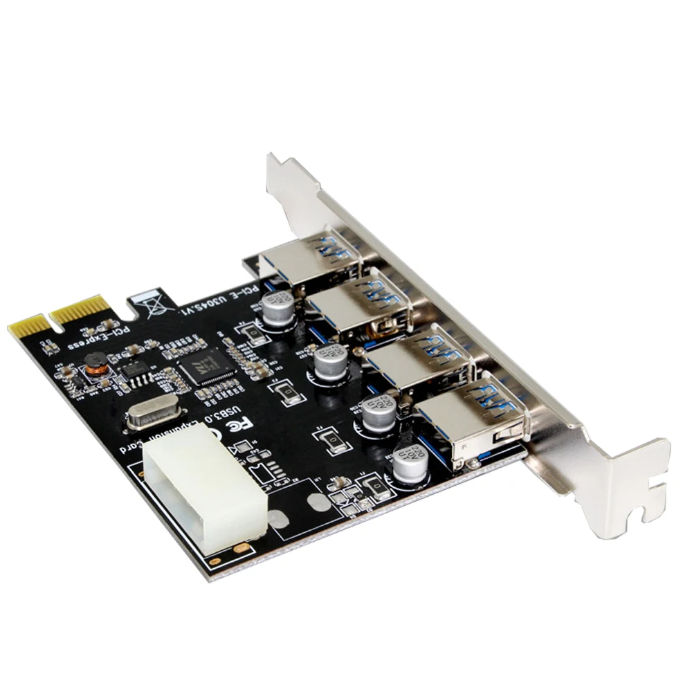 Супер скоростная плата PCIE USB 3,0, 4 интерфейса, USB Расширительная карта 5 Гбитс, PCI-e USB 3,0, контроллер концентратора, адаптер для компьютера (art.: 3920c637fd04d) - 3920c637fd04d