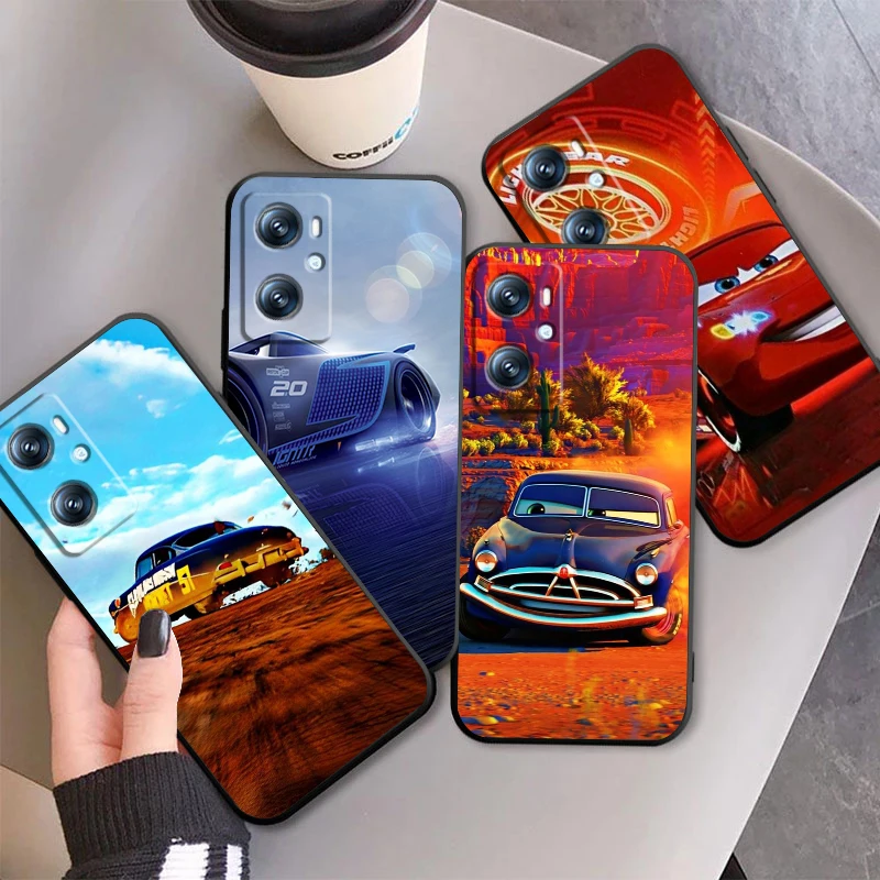 Молния Маккуин Disney Тачки для OPPO Find X6 X5 X3 A54S A5 A94 A16 A53S A57 A74 A72 A98 A78 A96 A9 искусственная черная Обложка