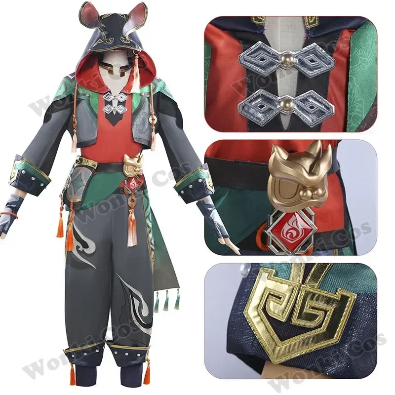 Фото Игровой костюм для косплея, парик, игра Impact Liyue Jiaming, костюмы для косплея для вечеринок, карнавальные костюмы # 1 # В №3
