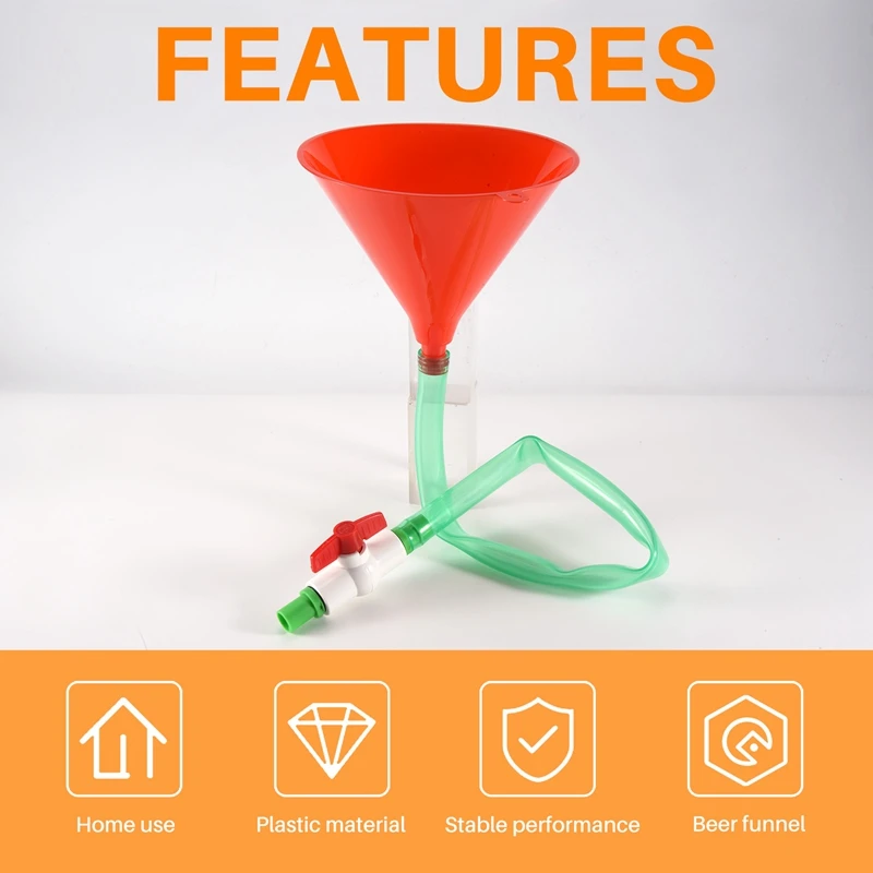 Фото Plastic Filling Funnel Beer Funnel Wine Liquid Pipe Tube Plastic Valve Hose For Birthday Beer Festivals Drinking Party №2