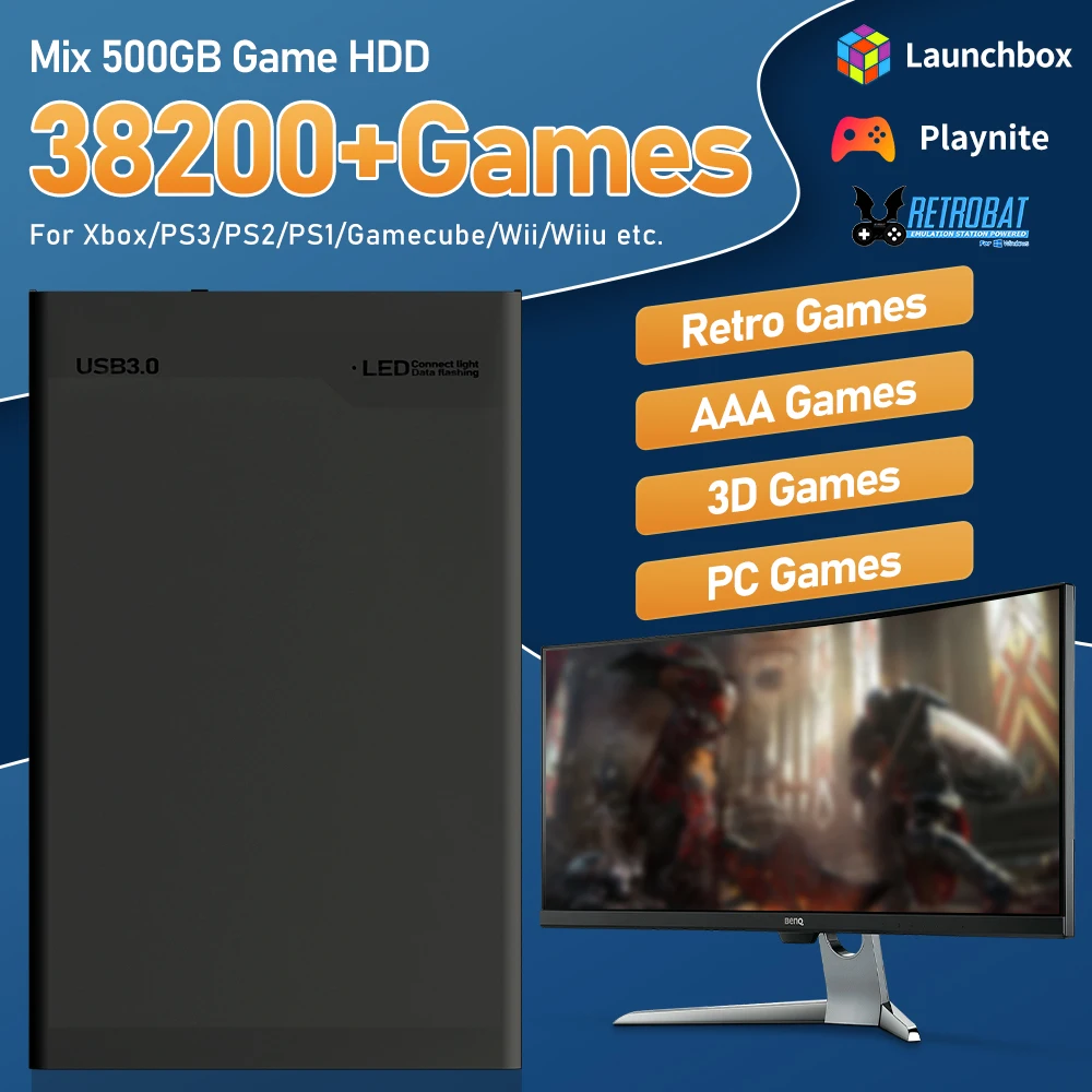 Игровой Жесткий Диск Hyper Base Mix 500 ГБ С Более 38000 Играми