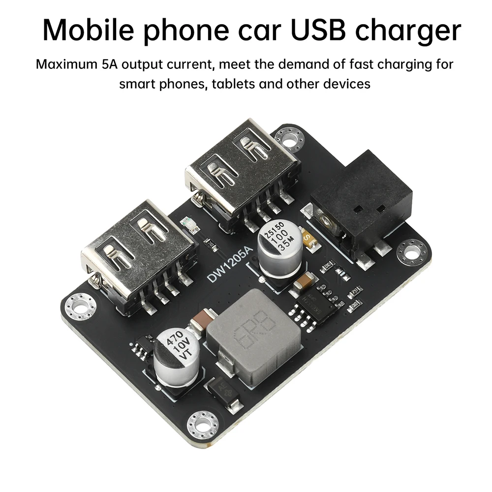 Фото DC 6-30V 9V 12V 24V to 5V 5A Автомобильное зарядное устройство USB с двойным выходом USB понижающий преобразователь DC-DC понижающий модуль зарядки №3