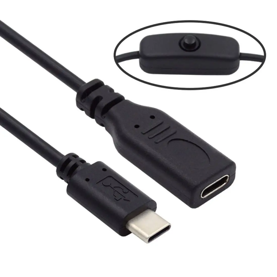 Фото Кабель USB Type-C «штырь-гнездо» для клавиатуры ноутбука Raspberry Pi 4B С кнопкой включения/выключения питания №2