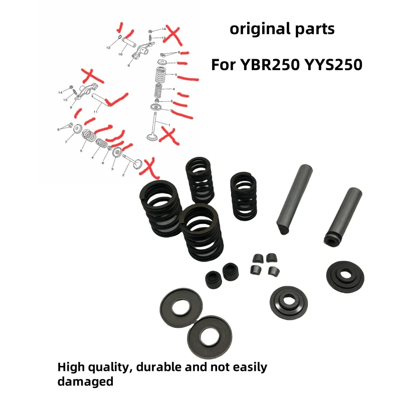 Головка блока цилиндров мотоцикла подходит для Yamaha Ybr250 Ys250 Xg250 Ttr250 Xt225 Tw200 Ag200 Ag223 Tw125, пружинное седло клапана, зажим замка, основание нижнего сиденья, коромысло вала, сальник