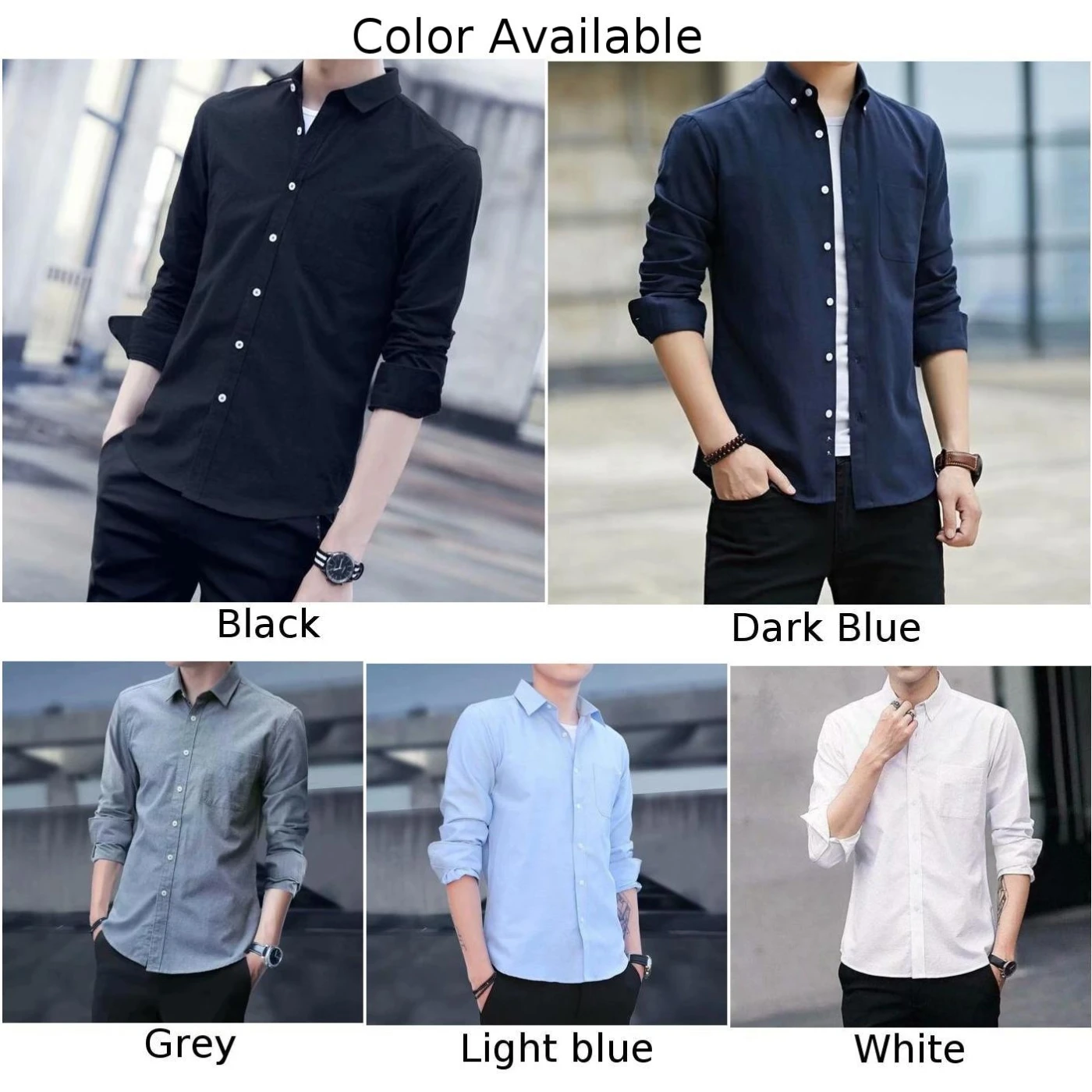 Фото 2XL Long Sleeve Business Blouse Long Sleeve Dress Shirt Casual Lapel Neckline Long Sleeve Style Men's Clothing №5