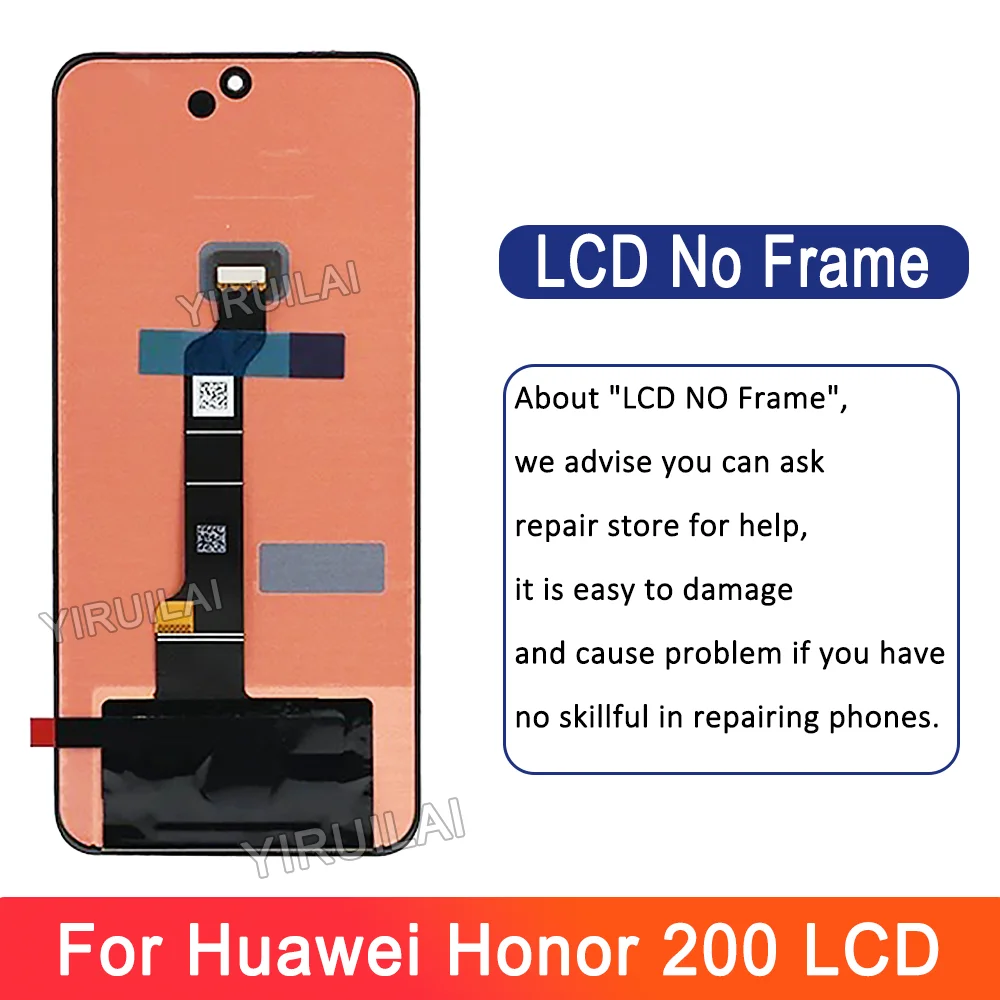 Фото 6,7-дюймовый AMOLED для Huawei Honor 200, ЖК-дисплей ELi-NX9, сенсорный дигитайзер для Honor 200, ЖК-экран с рамкой №2