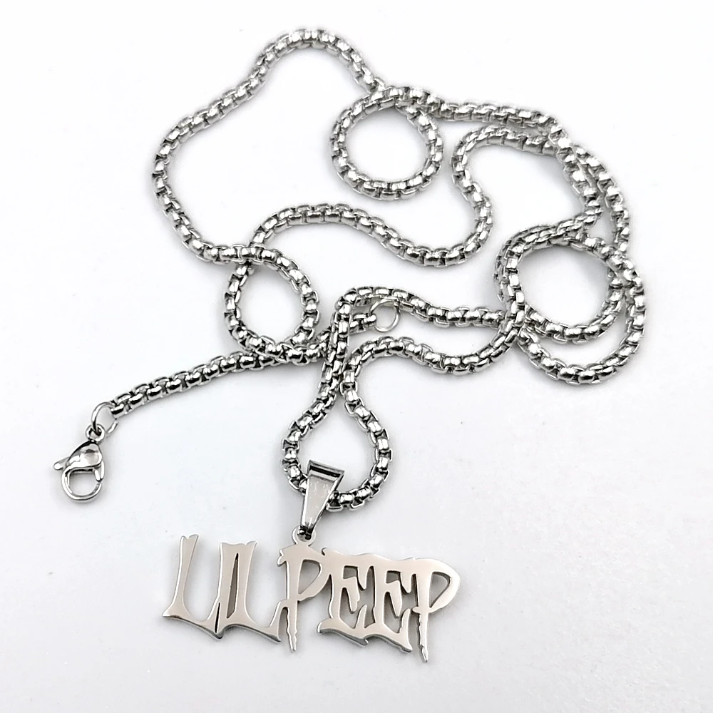 Фото ICP нержавеющая сталь Lil Peep кулон ожерелье цепочка 24 дюйма полированное серебро модные подарки для мужчин мальчиков женщин №4