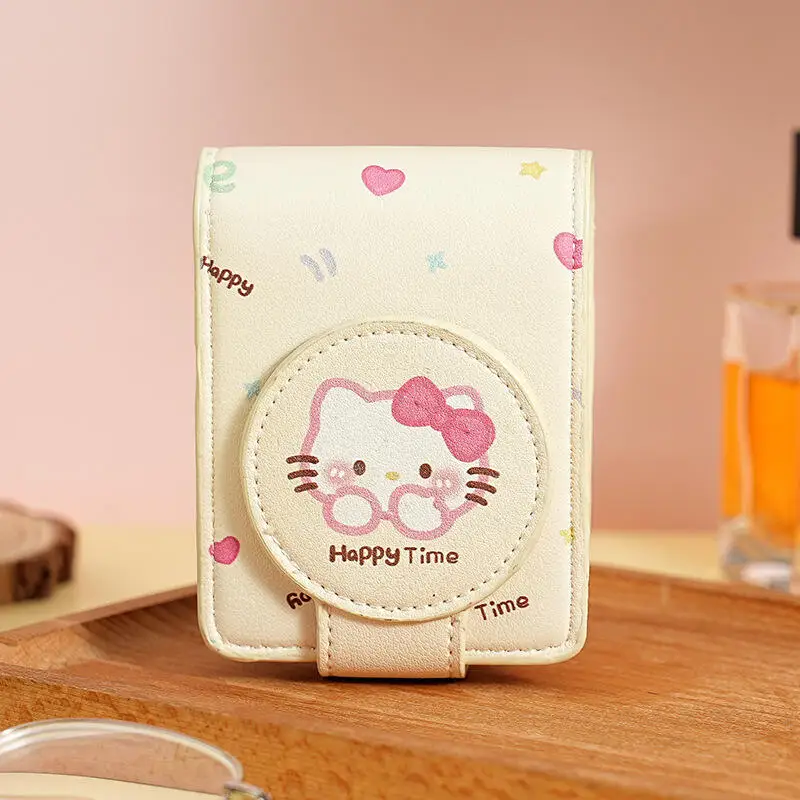 Sanrio Kawaii сумка для хранения макияжа, новинка 2025 года, портативная зеркальная косметичка с рисунком Hellokitty, сумка для хранения помады, подарок для девочки
