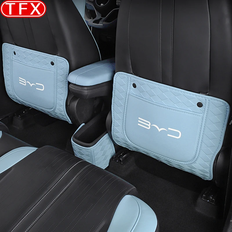 Для BYD Seargull Dolphin mini 2024 автомобильный коврик из искусственной кожи с защитой от ударов, защитные коврики для автомобиля, защитные аксессуары для спинки сиденья