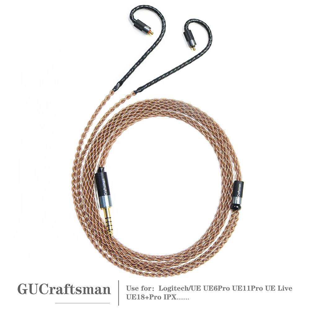GUCraftsman 6N OCC монокристаллический медный кабель для обновления наушников 4,4 мм, сбалансированный для UE5Pro UE6Pro UE11Pro UE18+ Pro RM Live IPX